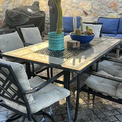 outdoor Patio Table 6 Chairs 