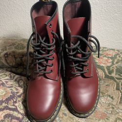 Red Dr Martens Air Wair boots men’s 8