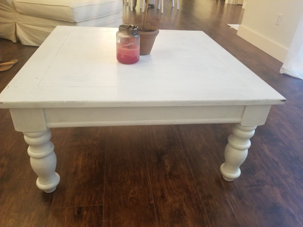 White Coffee Table - 36" × 36" × 18" - FOR PICKUP ONLY