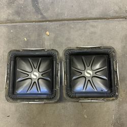 Pair Of 12” Kicker Solo-Baric L7S Subwoofers