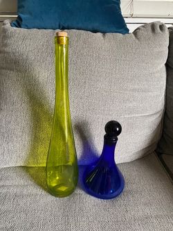 Decorative Glass Bottles Set of 2