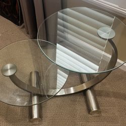 two top glass table 