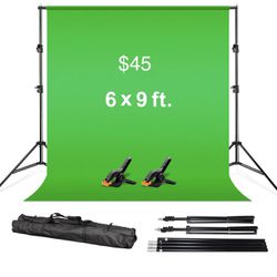 Green Screen Backdrop & Stand Kit 6x9’