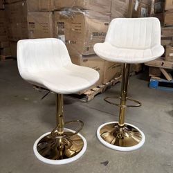 Barstools Set of 4, Swivel Counter Height Adjustable Barstools with Back, Upholstered Velvet Bar Chair with Footrest, Modern Armless Kitchen Island St