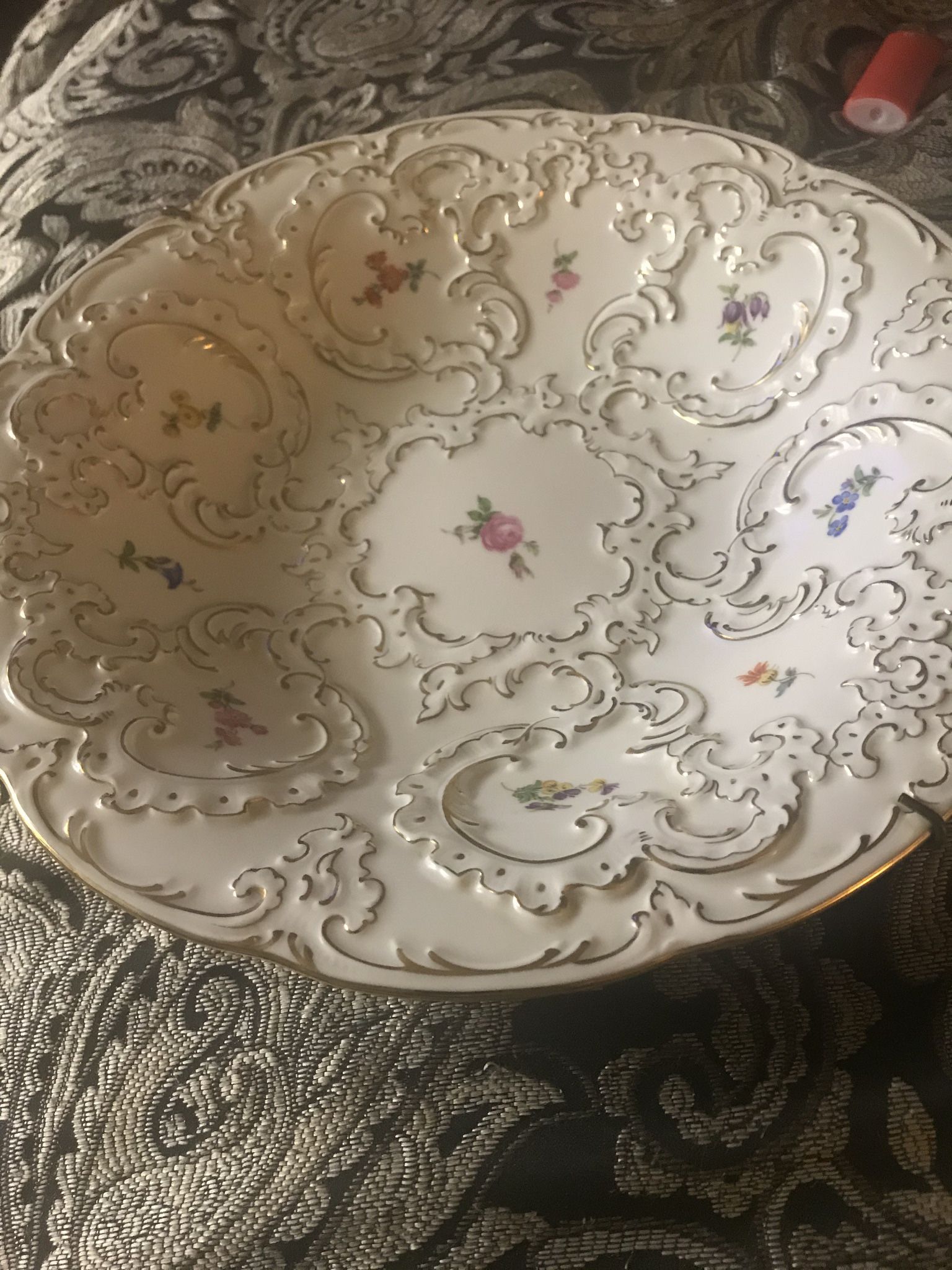 Vintage Meissen 24 Kt Gold Table Centerpiece