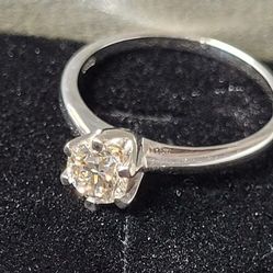 Wedding Band .45ct Diamond Solitaire - Size 4.75