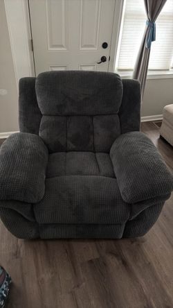 Gray Fabric Oversized Recliner Chair
