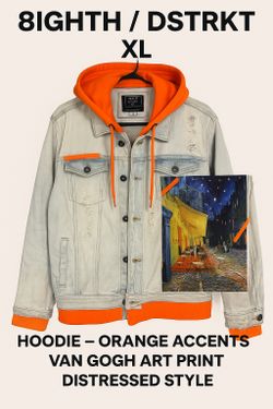 8IGHTH DSTRKT XL Denim Hoodie Jacket – Van Gogh Back Print