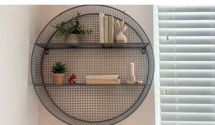 Metal grey circle shelf