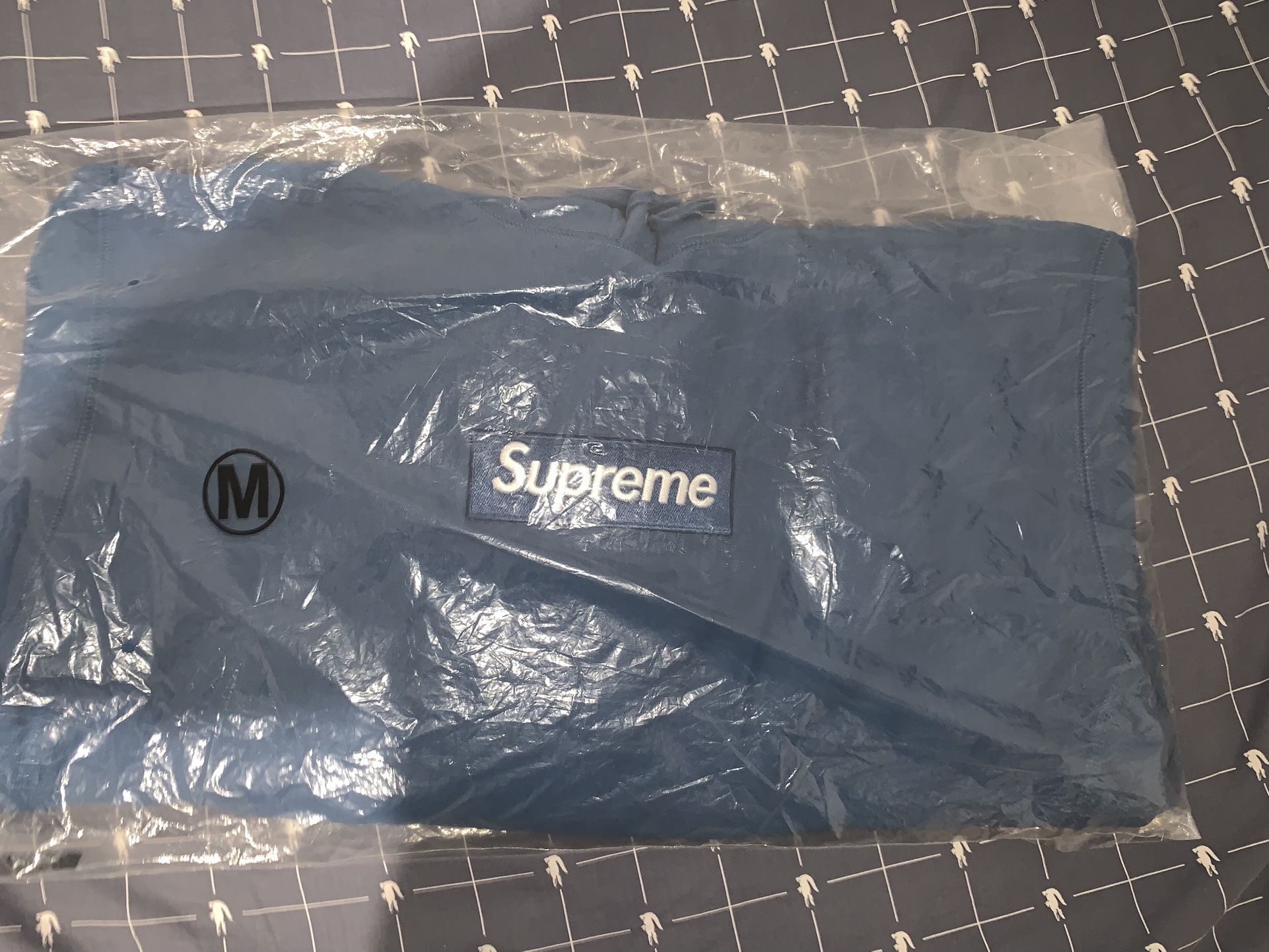 Supreme Box Logo Hooded Sweatshirt Blue (FW23) Size Medium