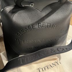TIFFANY & CO Black Taurillon Leather RTT Return To Tiffany Medium Tote Bag NEW