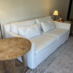 Cisco Louis 78” Slip covered Sofa In White Denim