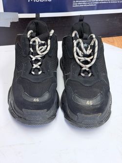 Balenciaga Triple S Black Chunky Sneakers Men’s US 13 EU 46 Designer Shoes