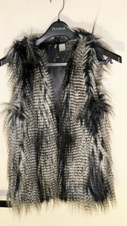 Black/Grey Fur Vest