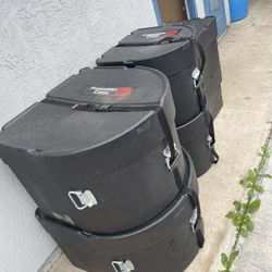 Drum Cases And Drums Different Sizes. From A High School Band 