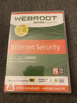 Webroot Internet Security for 3 devices PC, MAC and Mobile