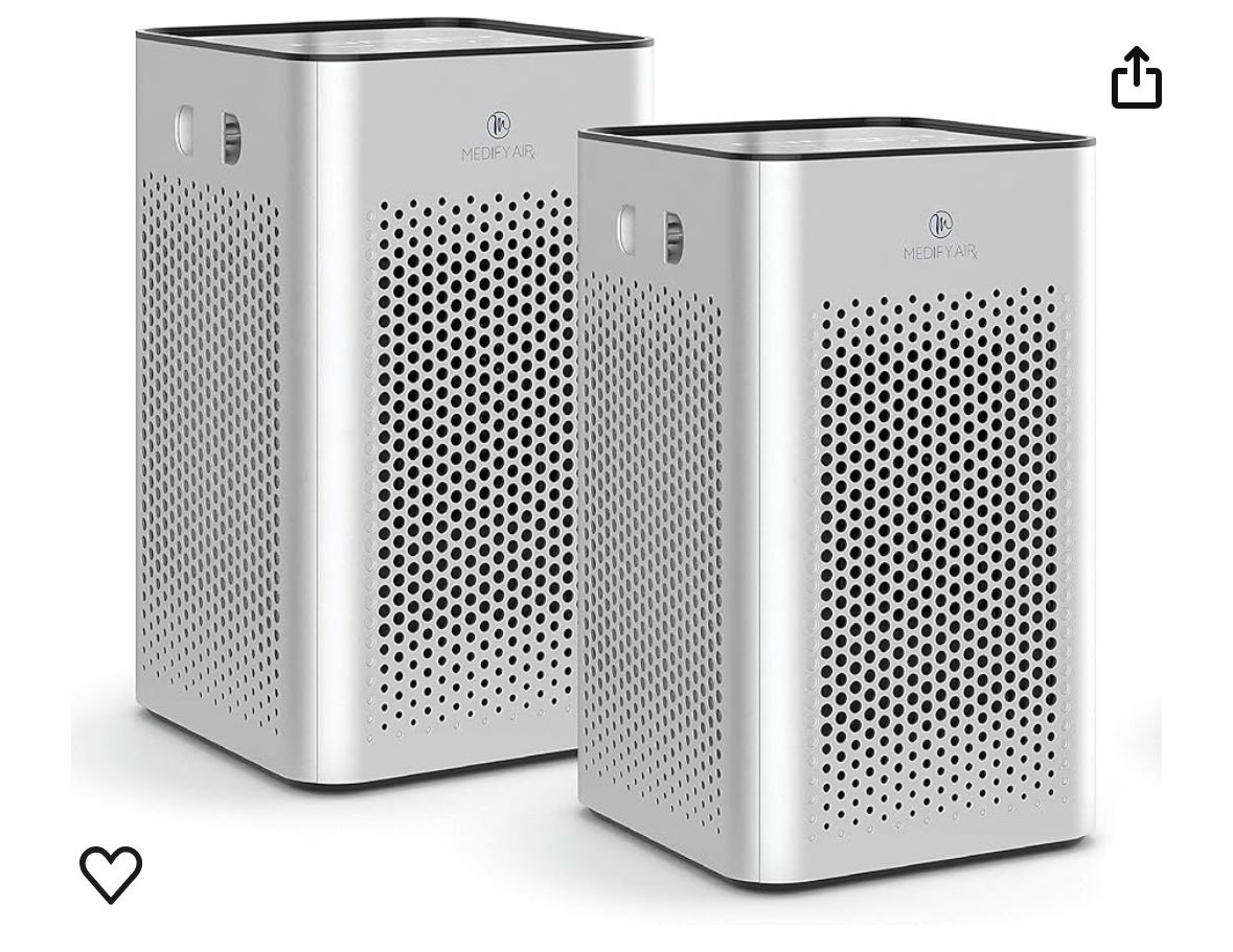Medify Air MA-25 Air Purifier with H13 True HEPA Filter | 500 sq ft Coverage | for Allergens, Wildfire Smoke, Dust, Odors, Pollen, Pet Dander | Quiet 