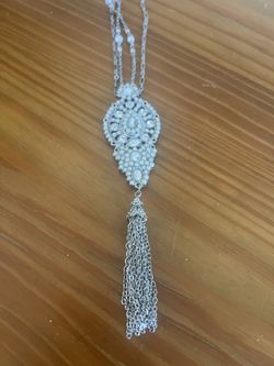 Necklaces & Pendants tassel necklace Silver with beads White House Black Market Fashion   