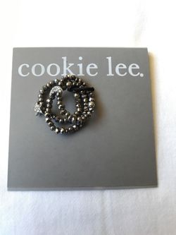 Glass Beads & Crystal Charm Ring Set of 3