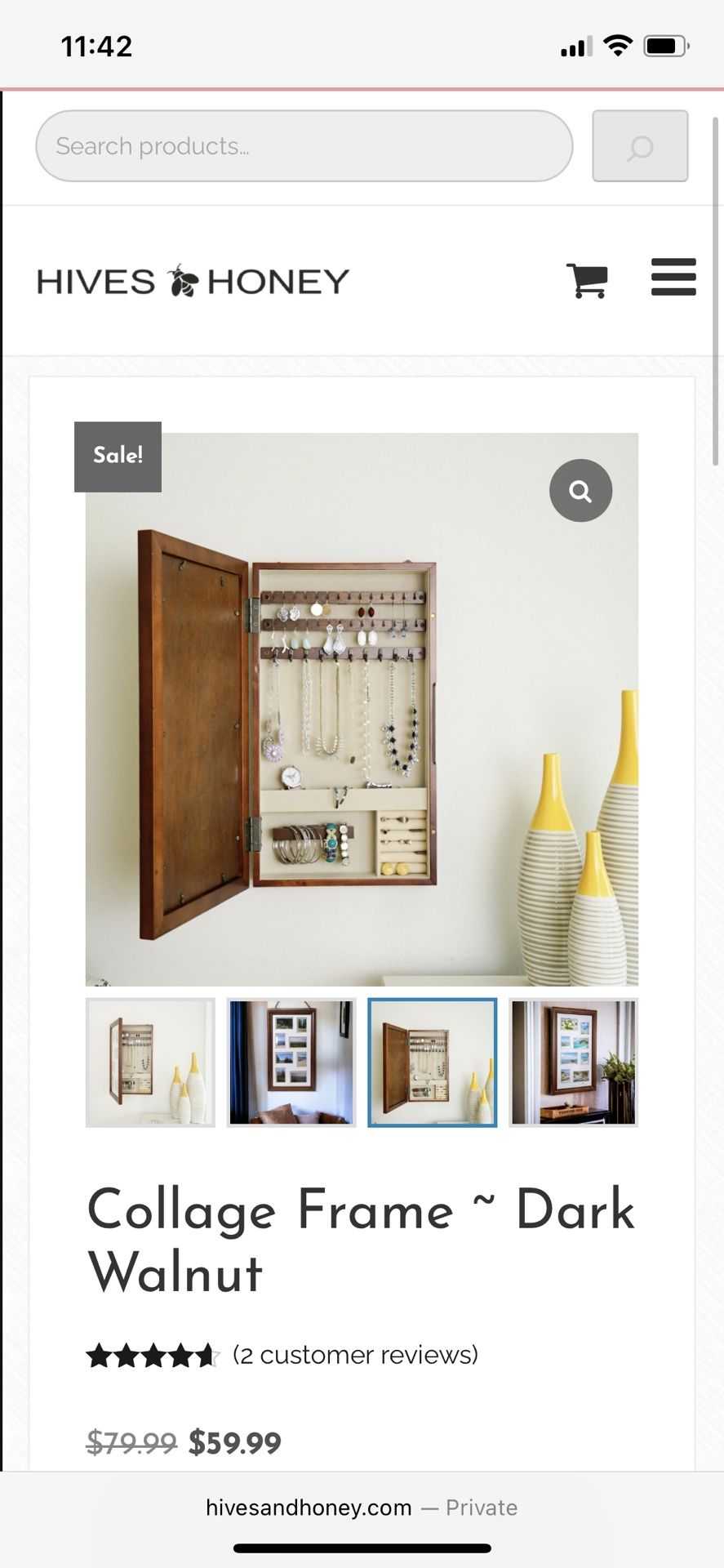 Wall-Mounted Jewelry Organizer with Photo Frame – Hives & Honey