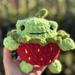 Strawberry Frog 🐸 🍓 Handmade 🧶 Crochet 🧶 Plushie 