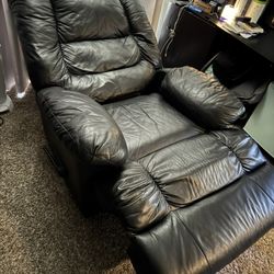 Massive Leather Recliner Rocking Chair! Measurement In Photos
