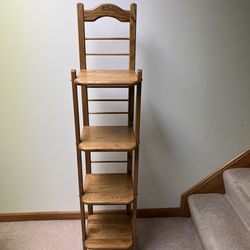 Bakers Rack Wooden 5 Foot High Shelves 10 Inches By 10 Inches