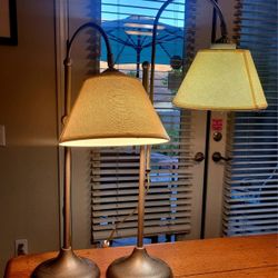 Pair Of Adjustable Height Lamps