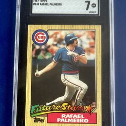 1987 Topps Rafael Palmeiro Rookie Baseball Card Graded SGC 7