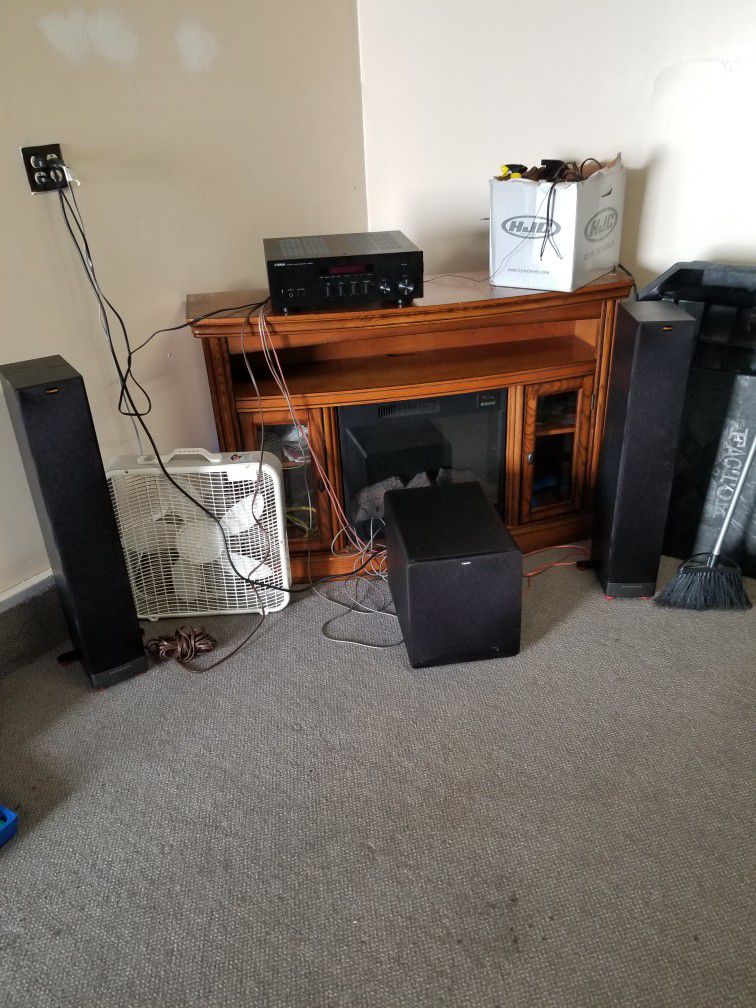 Klipsch speakers, subwoofer and yamaha rs-300