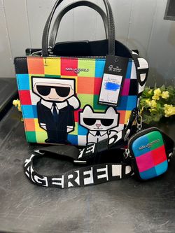 New; Karl Lagerfeild Paris Maybelle Multi Satchel 