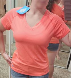 Coral V-Neck Cooling T-Shirt