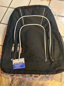 K-Cliffs Black Backpack with White Trim
