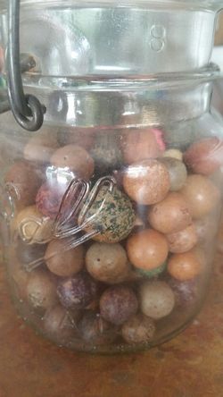 Jar of clay marbles...