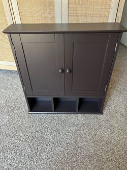 NEW Espresso Bathroom Wall Cabinet with Adjustable Shelf