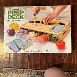 Bamboo Prep Deck W/ Drawer & Slicer Set