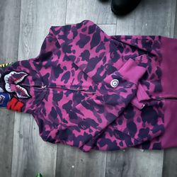 purple bape jacket