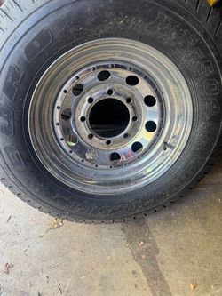 LT 16.5 Tire on Polished Aluminum Wheel