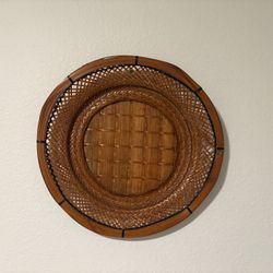 19.5” Wall Basket Wicker Woven Round 