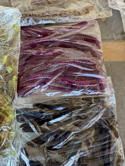 Assorted Bass Worms 🐛 8 Packs Strike King /fat Baby’s 