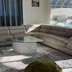 Italian Leather Sectional Sofa 