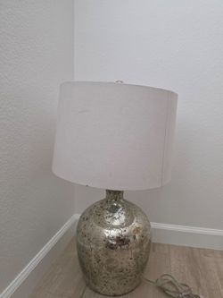 Lamp 2ft tall glass silver