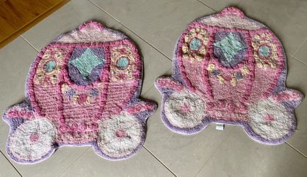 2 Disney Princess Horse Carriage Rug Mats Carpet
