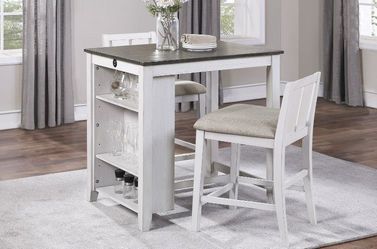 Multi-functional, two-tone finish counter height dining set 