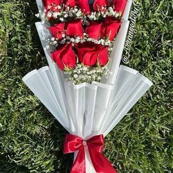 ! Last Day to order ! Dozen rose Flat Bouquet 💐