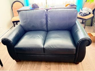 2 piece sofa set with sleeper Genuine leather .