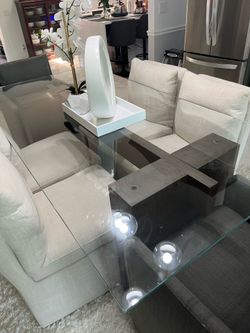 Modern Wood & Glass Dining Table