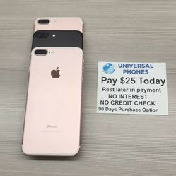 Apple IPhone 7+ 32gb    UNLOCKED  - NO CREDIT CHECK $1 DOWN PAYMENT OPTION  3 Months Warranty * 30 Days Return *