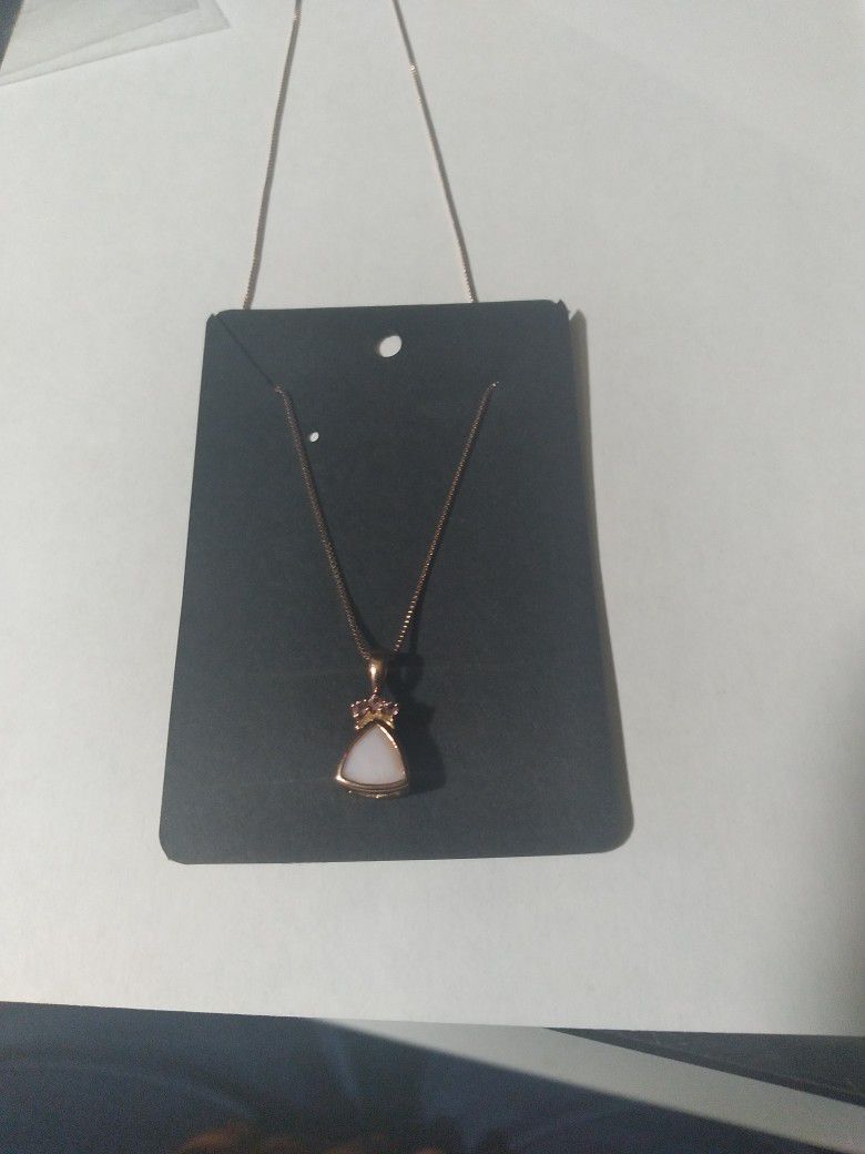 Silver 925 Chain And Pendant Rose Gold Plated 