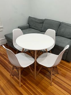 White table with 4 chairs